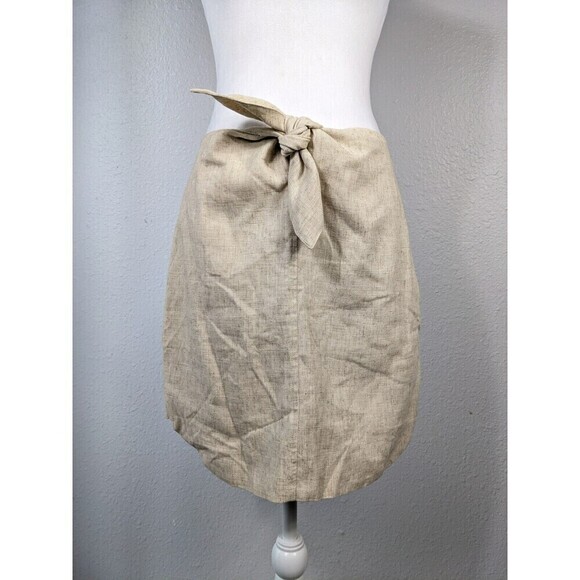 Anthropologie Sunday In Brooklyn Linen Mini Skirt Beige Size Small - Picture 5 of 10